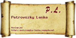 Petrovszky Lenke névjegykártya