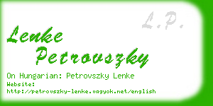 lenke petrovszky business card